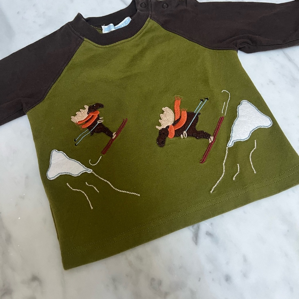 3-6m Kids Janie and Jack Skiing Adventure Shirt